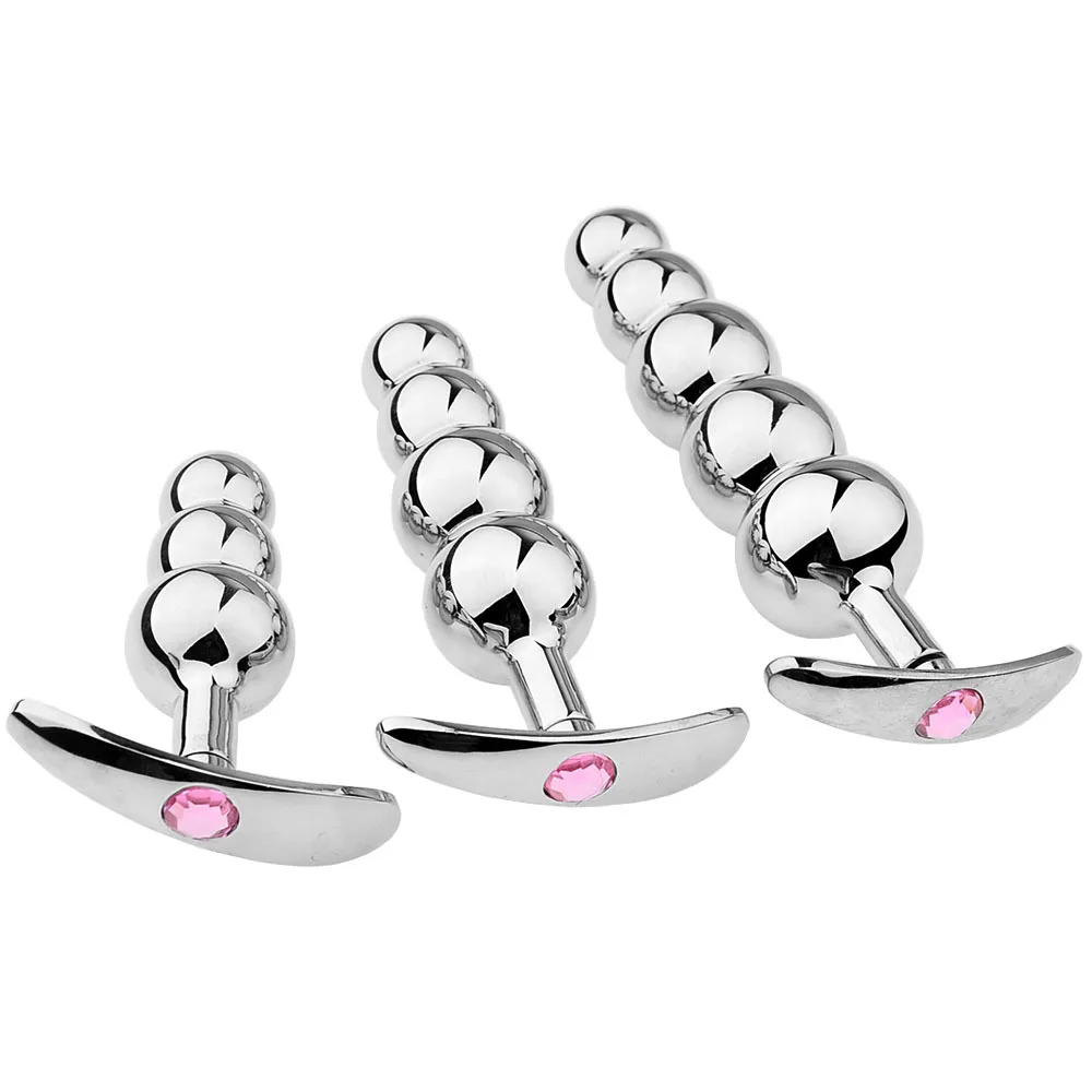 S M L SM couple sexy game anal beads metal plug massage women vaginal G spot stimulation adult sex toys