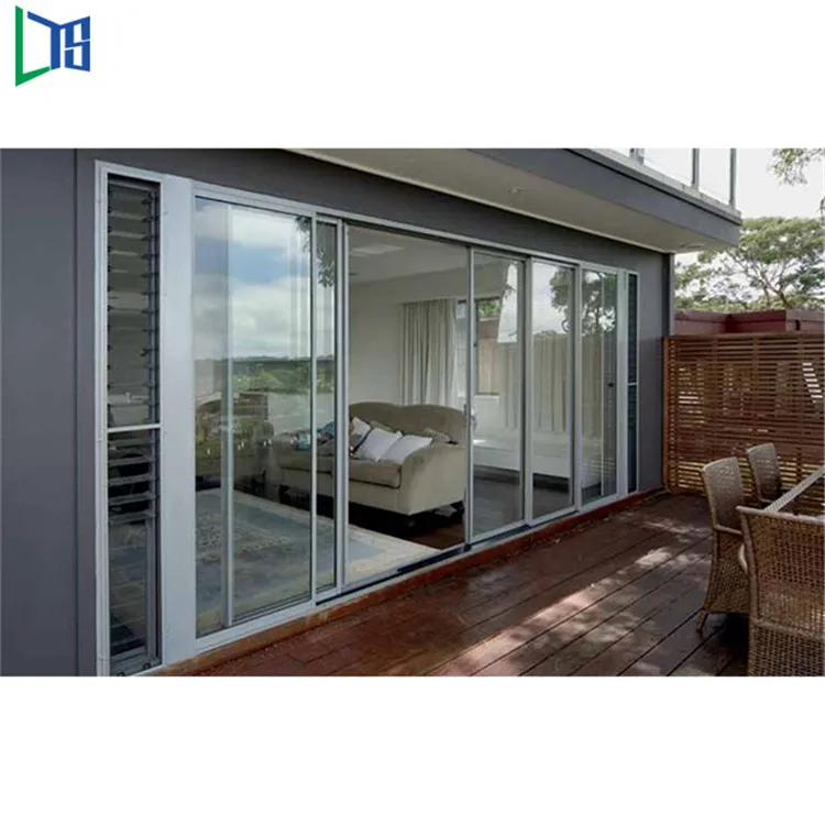 Soundproof aluminum sliding glass door system design for balcony factory price aluminum sliding double glazed doors