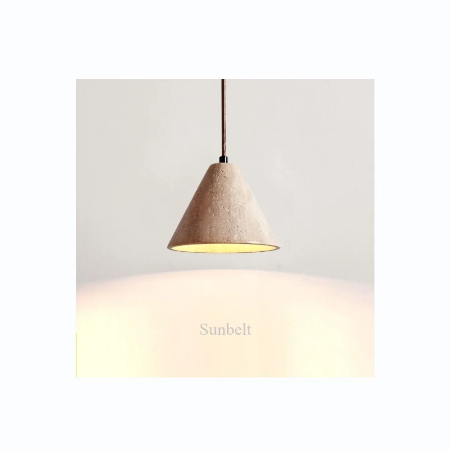 D7463  Wabi-sabi style travertine decorative led light hanging pendant lamp decorative lighting restaurant dining room lamps
