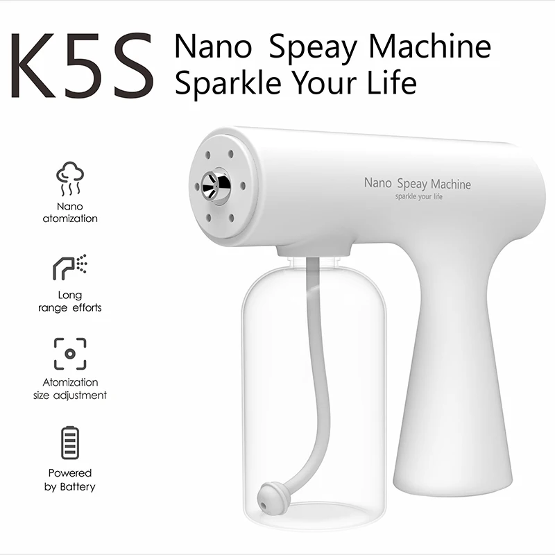 Бытовой портативный беспроводной Перезаряжаемый мини-распылитель Blue Ray дезинфекционный спрей K5S