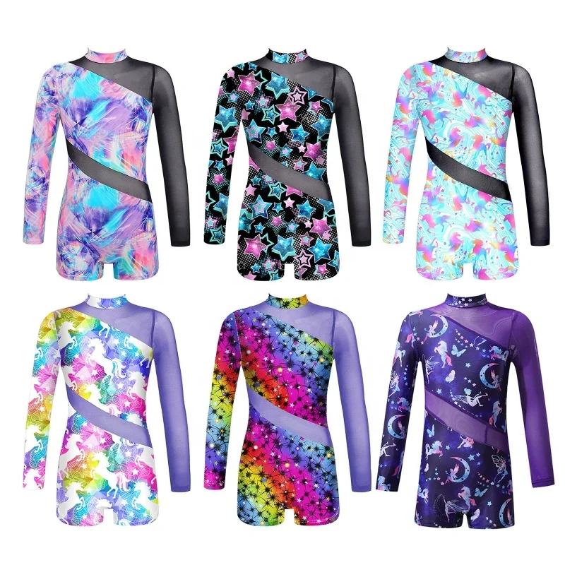 6-16 Stage Dance Wear Dance Jumpsuit Children Bodysuit For Girls Gymnastic Leotard Kids Training Dancewear Performance Wear