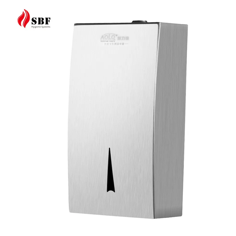 Hotel Restaurant mini Wall mounted Interfold Stainless steel brushed mirror Toilet tissue paper hand towel dispenser holder