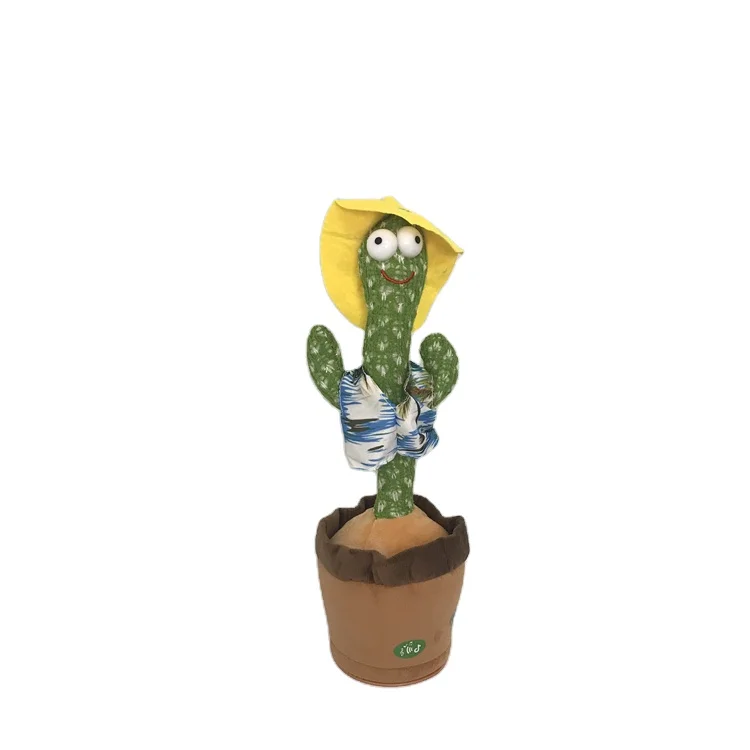 
Popular toy with repeat recording lighting dancing cactus usb charge 120 english songs 