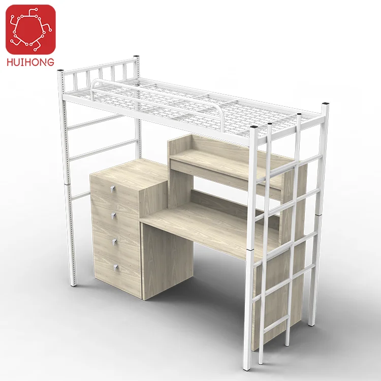 Huihong OEM loft bed with desk 2130*900*2000 cama litera bunk bedframe letto castello lit superpos