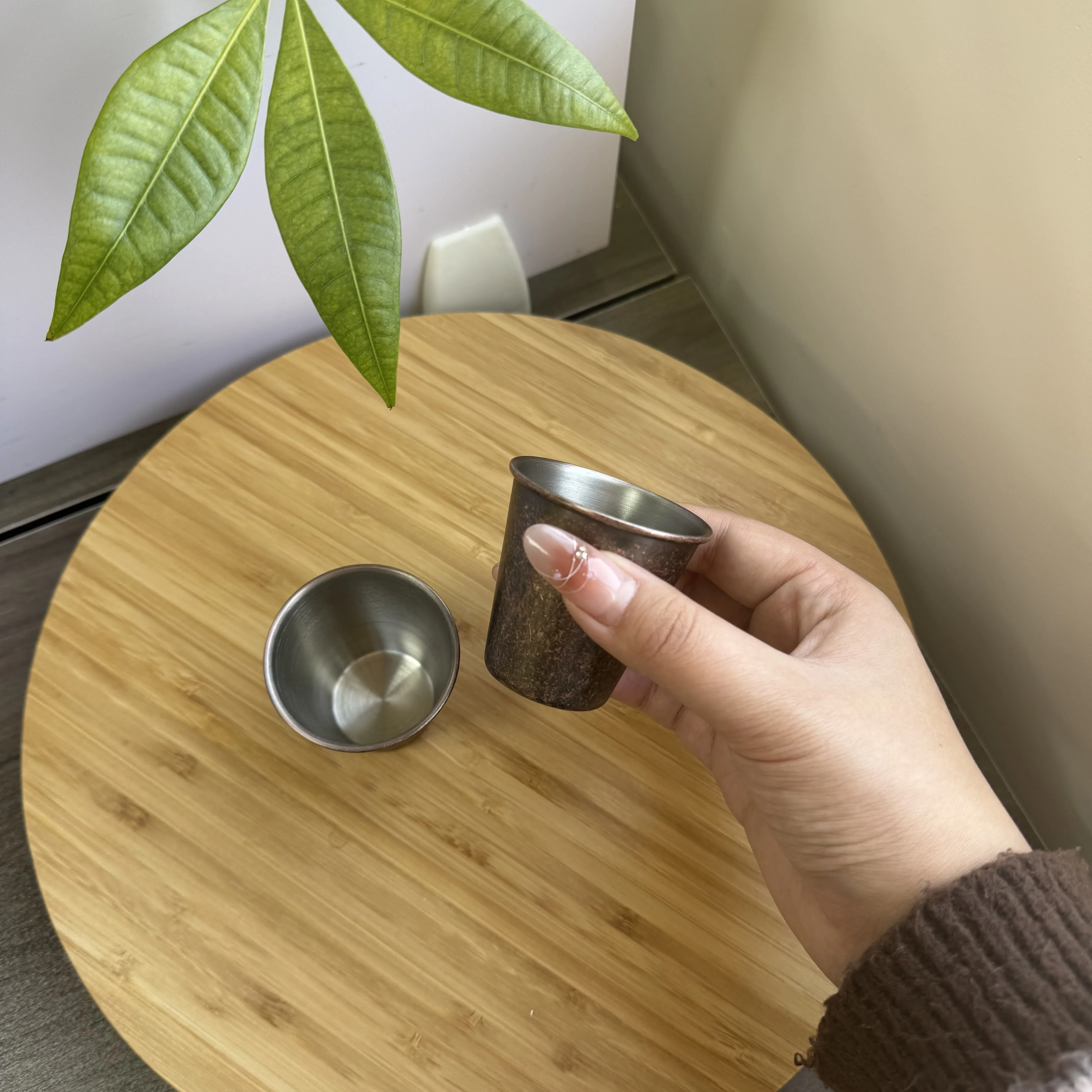 60ml Small Wine Glass shot glass 304 Stainless Steel Spirits Glass Suitable for White Wine Spirits