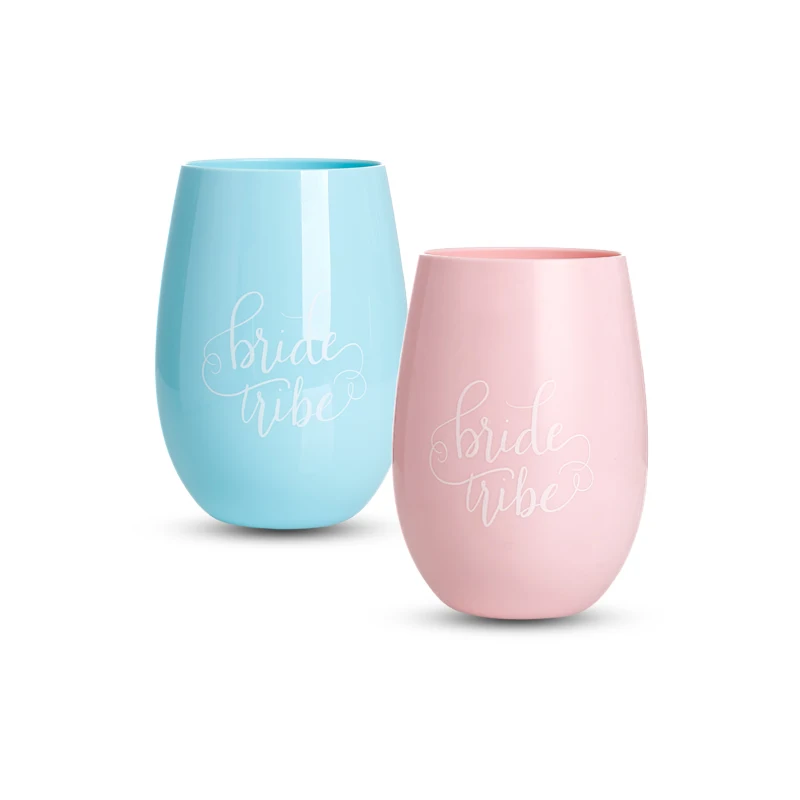Custom Unbreakable Polycarbonate Printed Goblet Sublimation Plastic Blank Tumbler Personalized Restaurant Stemless Wine Glass