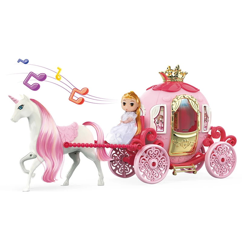 Electric other dolls horse carriage & accessories for kids with light music