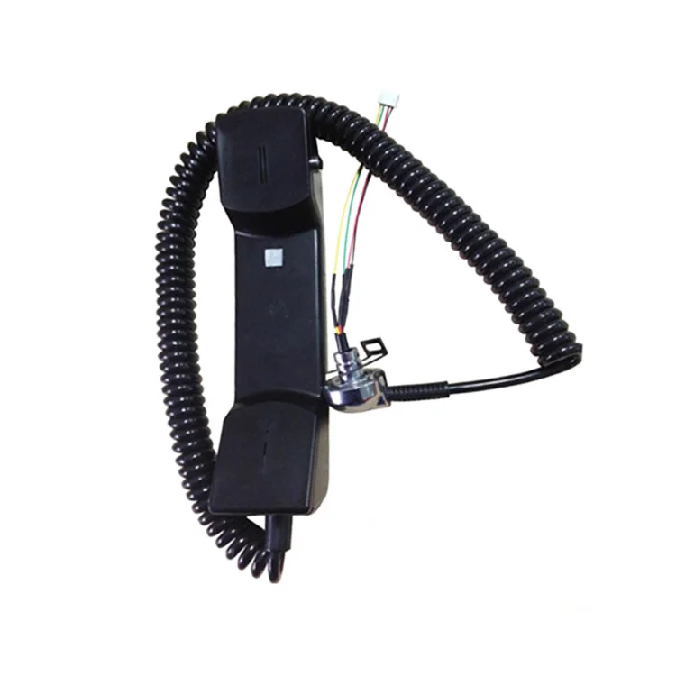 Hospital payphone handset with armoured cord metal tube