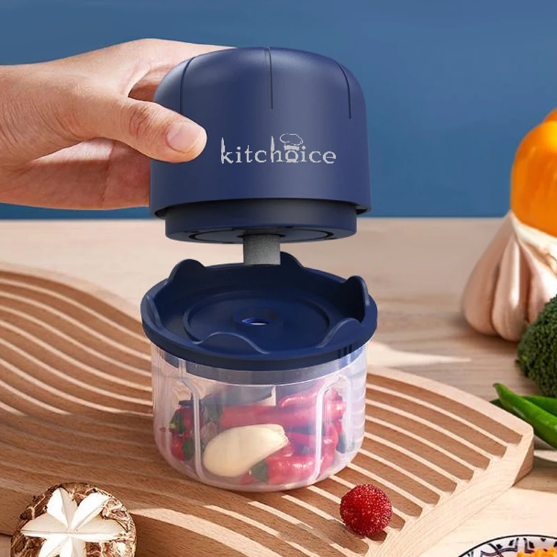 Electric Portable Mini Garlic Crusher Cordless Meat Grinder Vegetable Masher Rolling Chopper Machine
