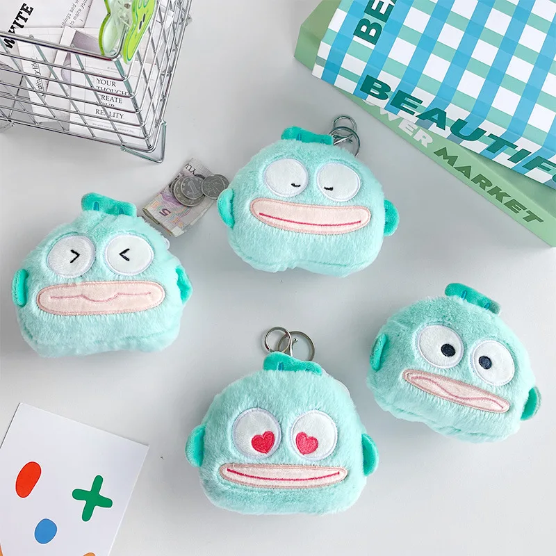 Multi-function Travel Bags Hot Selling Kids Plush Hangyodon Fish Mini Bag Headphone Cartoon Keychain Pouch Coin Purse for Girls