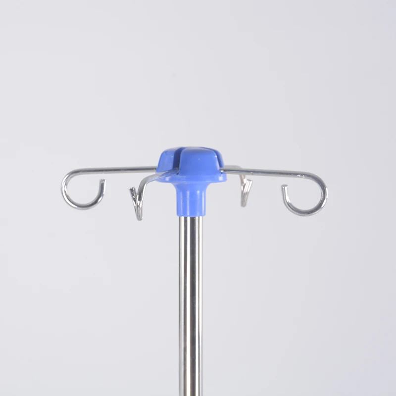 Hospital treatment infusion pole Height adjustable stainless steel 5 wheels clinic hospital iv pole