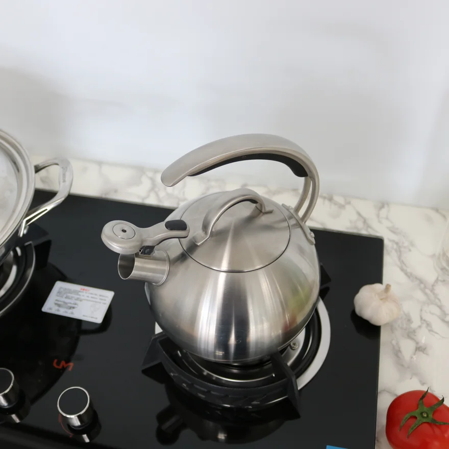 Customization Bakelite Silicone Steel Handle Tea Pot Stainless Steel Whistling Kettle Water Boiling Pot North American Kettle