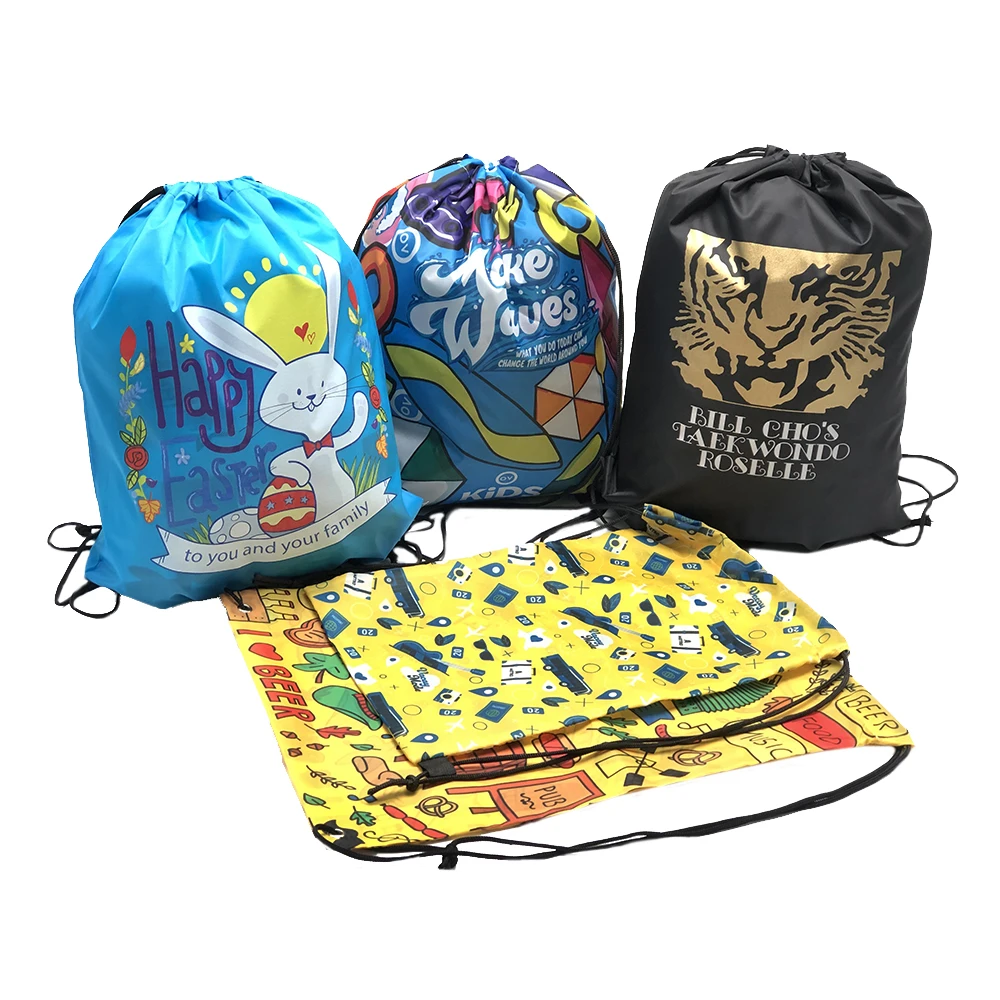 Promotional Wholesale Customized Promotional Polyester Nylon Drawstring Bag And Backpack Draw String Bag