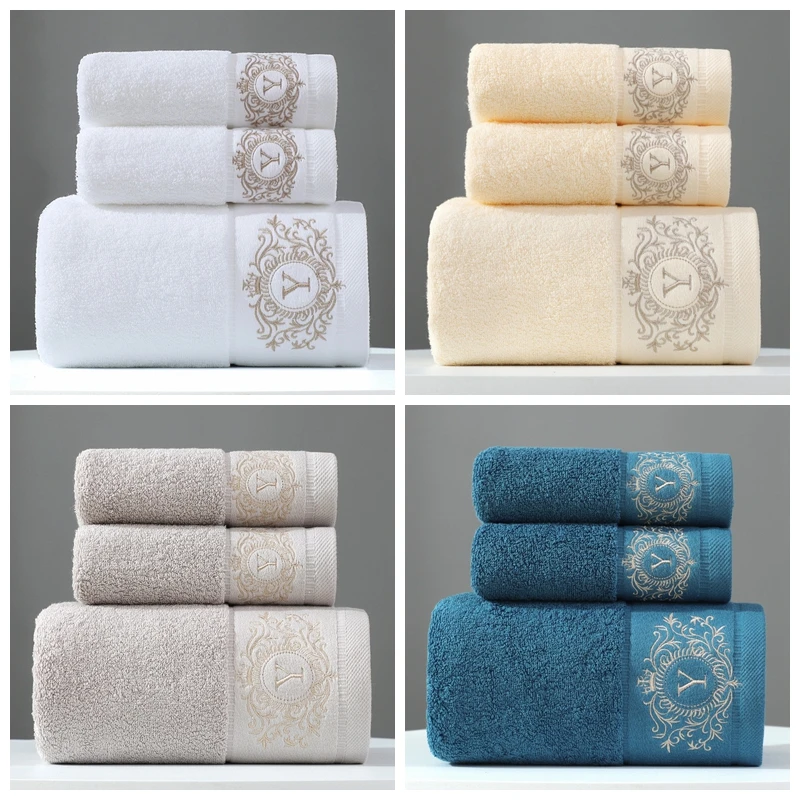 China Factory Good Quality cheap price hotel 100% cotton bath towel set luxury hotel 3 piece face spa microfiber bath towel set