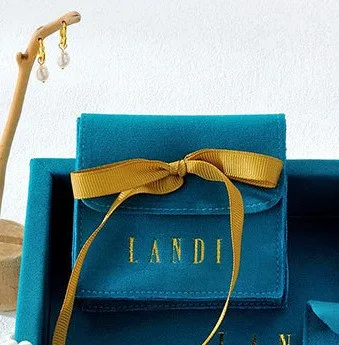 Small Single Custom Compound Double-Sided Velvet With Bottom And Side Bag Portable Jewelry Bag Custom Logo Display