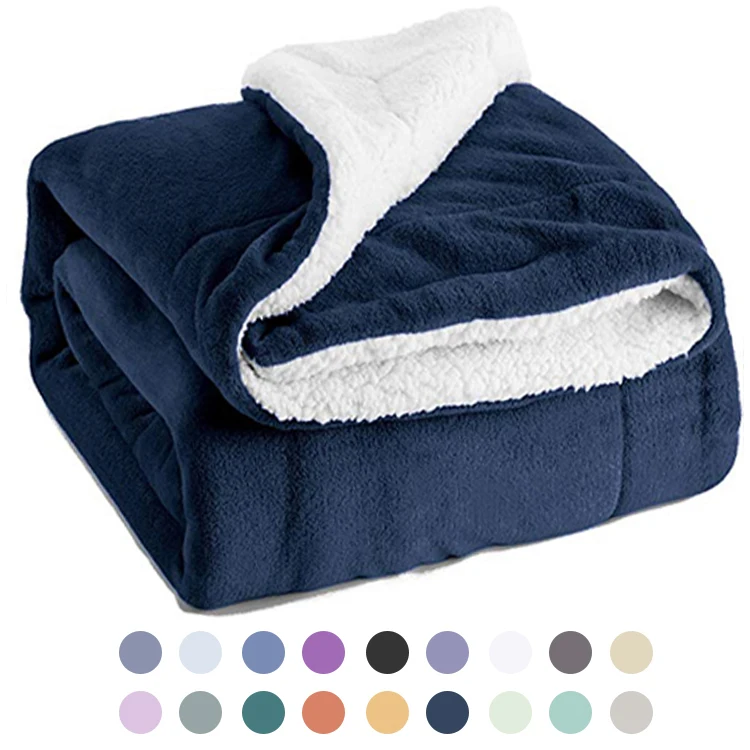 Custom Print Fashion Luxury Soft Weighted Throw Flannel Sherpa Fleece Blankets For Winter