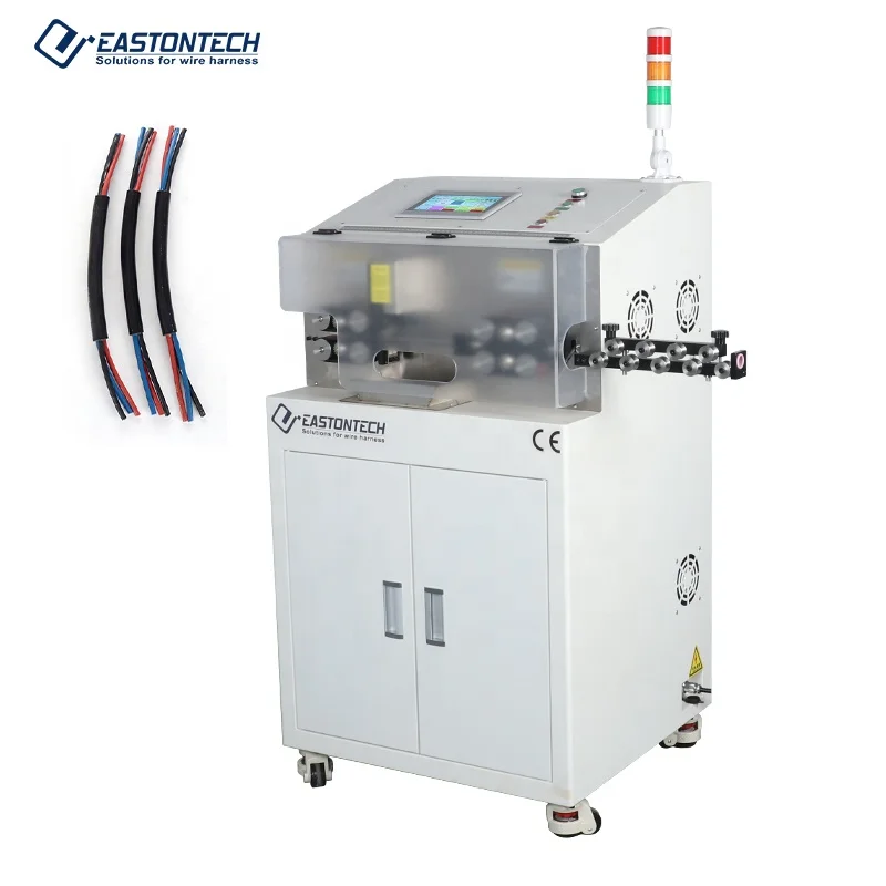 EW-05G Fully automatic 50sqmm outer sheath wire flat cable peeling cutting machine computer wire stripping machine