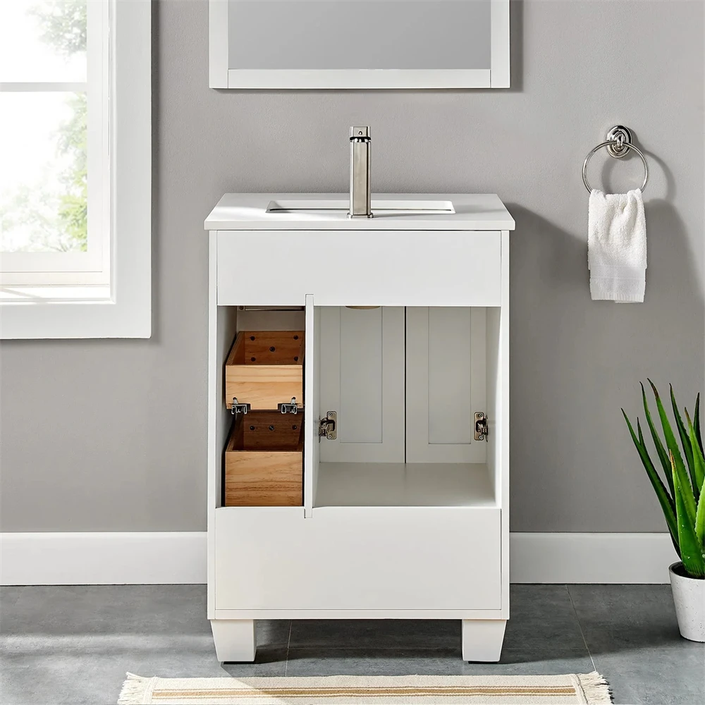 Fashionable Vanity Handmade Solid Wood High-End Environmental Paint Bathroom Cabinet