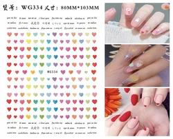OMG 2022 5d valentine smile Red lips art Beautiful heart finger nail adhesive Polish stickers For Girls Diy