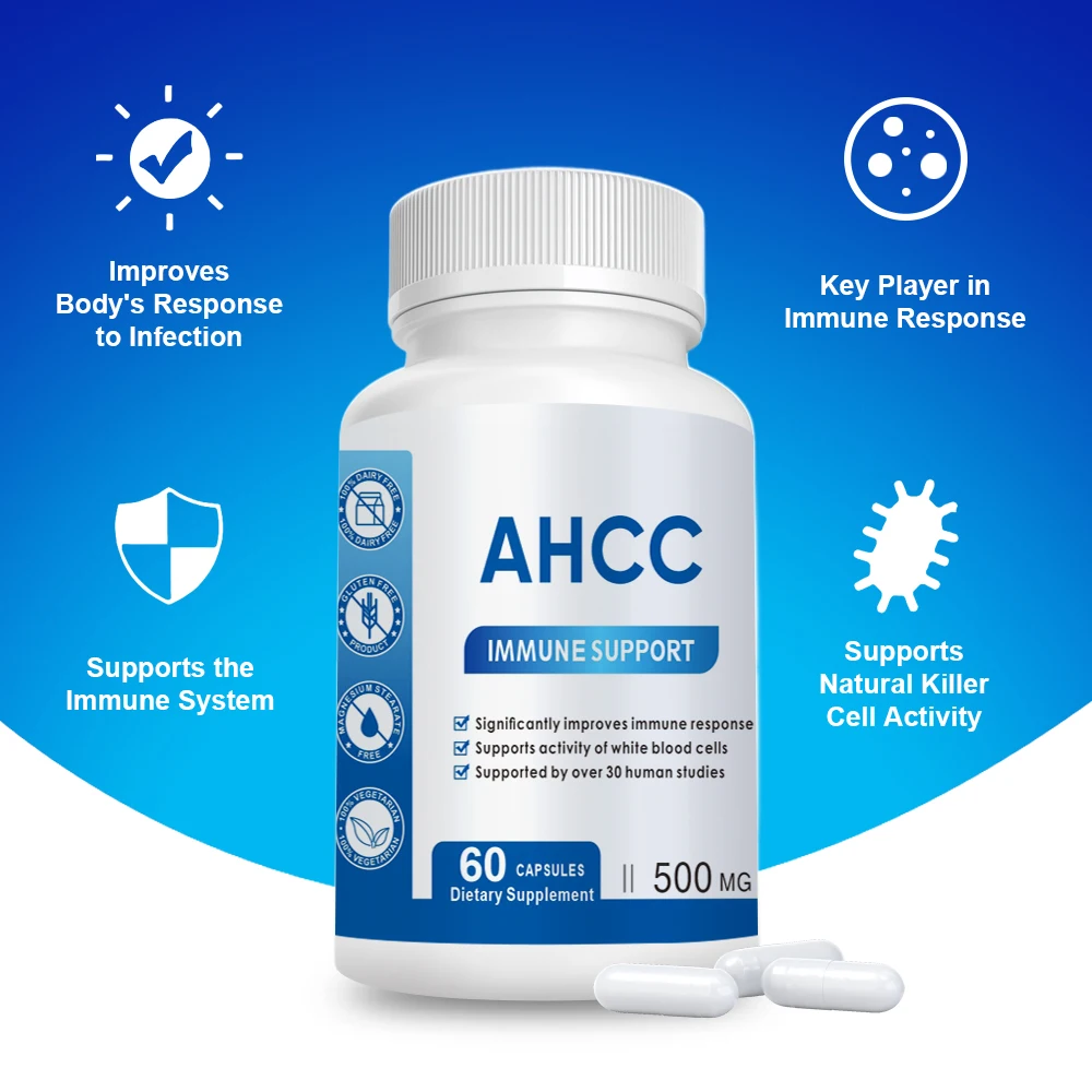 ahcc capsule Wholesale Price soft Mushroom Extract Active Hexose Correlated Compound ahcc 1500 mg supplement 750 ahcc capsule