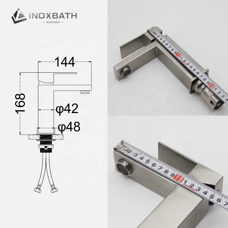 Square design stainless steel 304 above counter basin faucet bathroom wash hand basin mixer tap