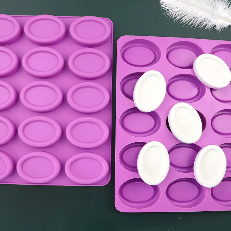 Custom Pink Food Grade 15-series oval silicone cake mold handmade silicone soap mold Reusable Silicone Chocolate Mold