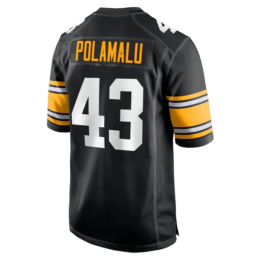 Лучшее качество черный игрок игры #43 Polamalu #90 Ватт #22 Najee Harris Американский футбол Питтсбург ограниченная майка