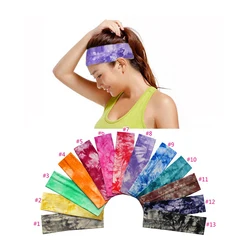 Professional Sports Fitness Sweat Absorbent Yoga Elastic Hairband Tie Dyed Sports Hair Accessories Cotton Printed Headband