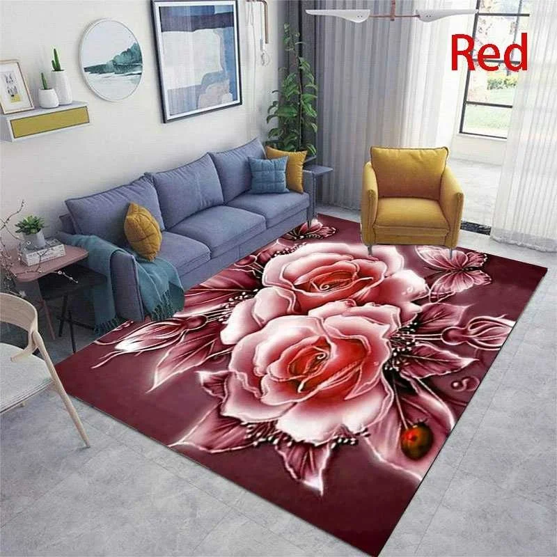 Подарок на день Святого Валентина кухонные коврики с красным цветочным принтом оптовая продажа дизайнерский коврик для кухни коридора ковер 3d большие