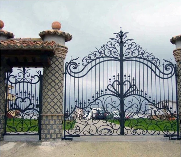Garden Arch wrought iron gate boundary wall sliding latest main gate grill design simple temple driveway gate design