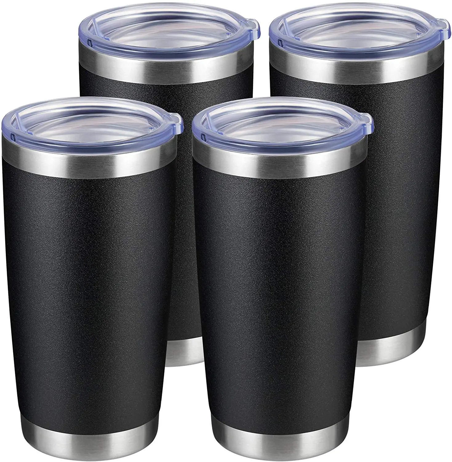 Stocked 20oz Double Wall 05mm 304 Stainless Steel Black/Red/White Powder Coating Tumbler Car Travel Mugs