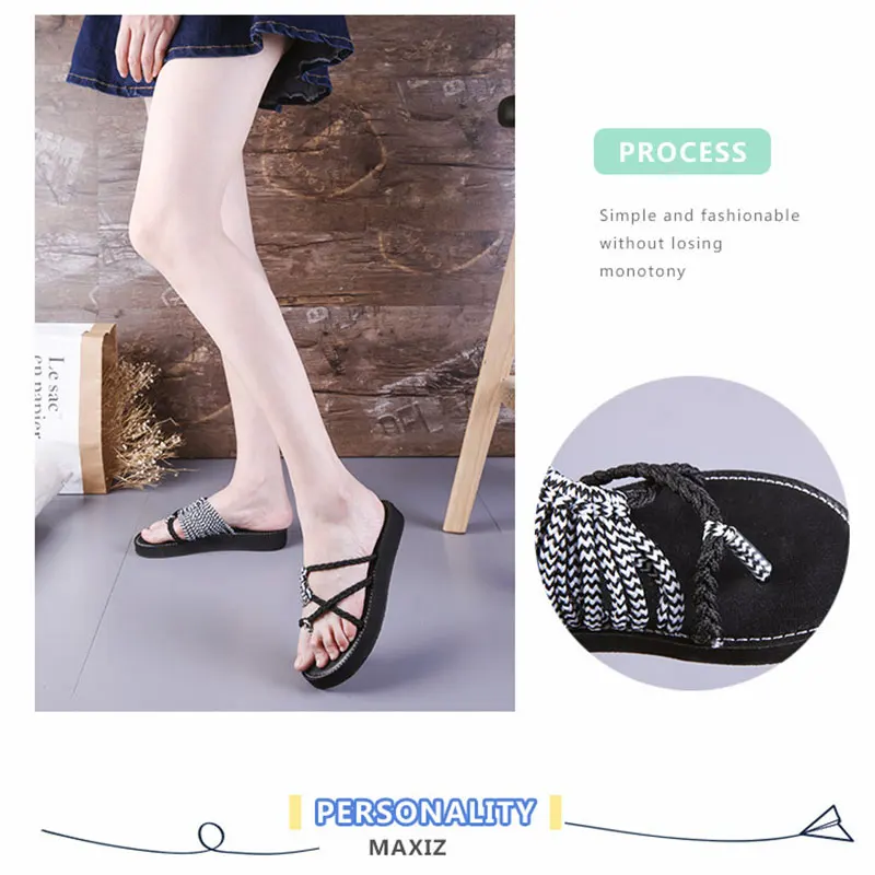 Hot Design Summer Woman Shoes Flip Flops Woman Beach Sandals Lady Low Heel Sandals Footwear