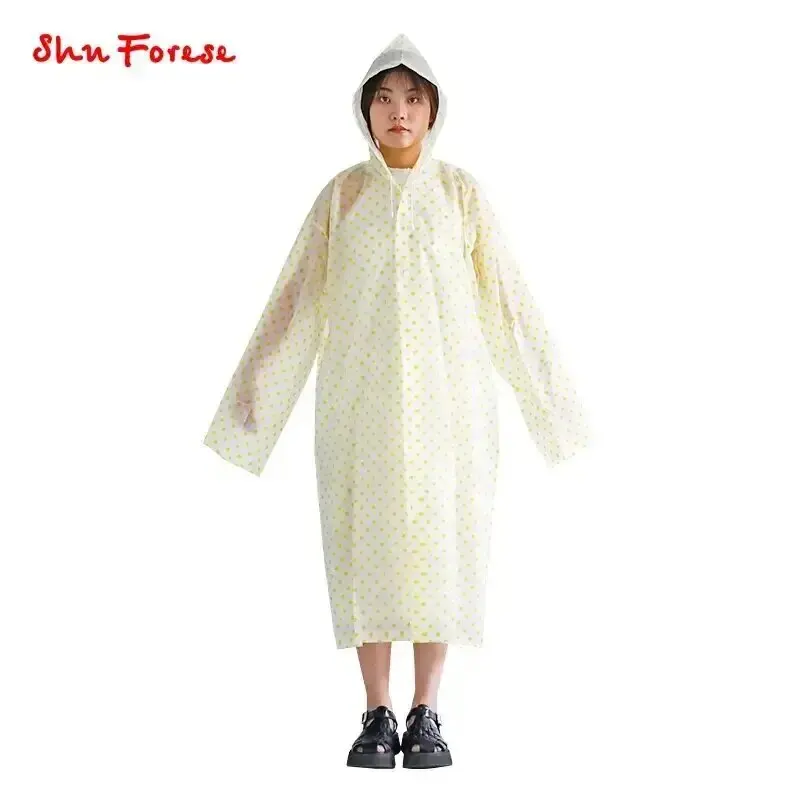 Waterproof  EVA Thickened Rain Coat Hooded Adult Non Disposable Portable Eco Friendly Rain Poncho