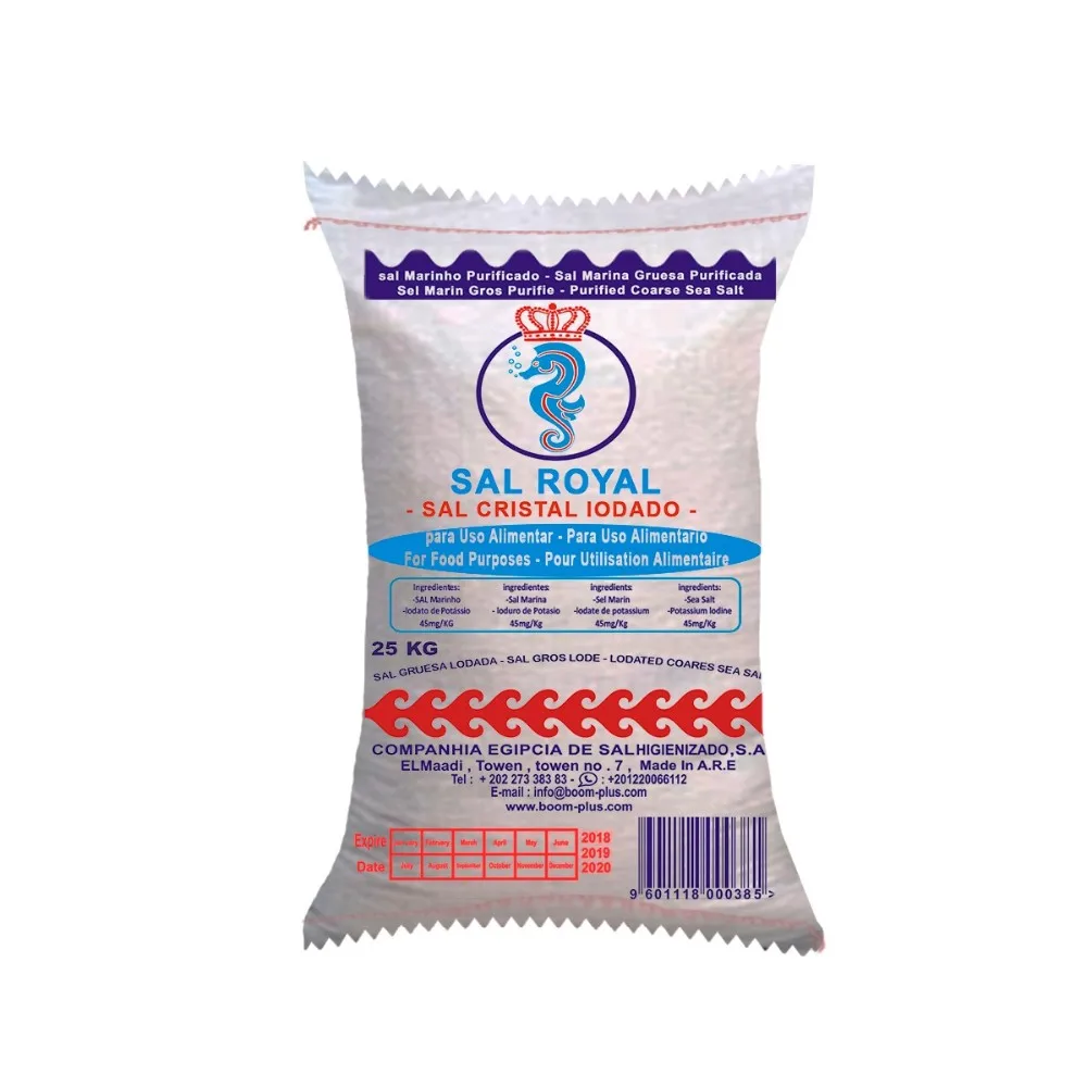 Purified Salt 25 kg Sal Royal Brand Refined Industrial Salt Laminated package best salt price Low price