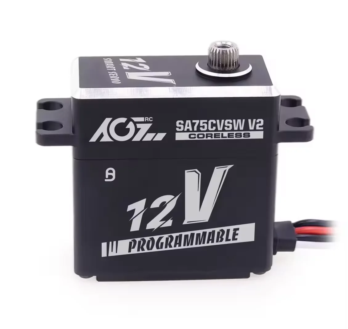 Электродвигатель AGFRC 45 кг с высоким крутящим моментом 0 09 сек SA75CVSW V2 без сердечников усиленный программируемый 3S Lipo цифровой смарт-сервопривод для 1/10 радиоуправляемого грузовика