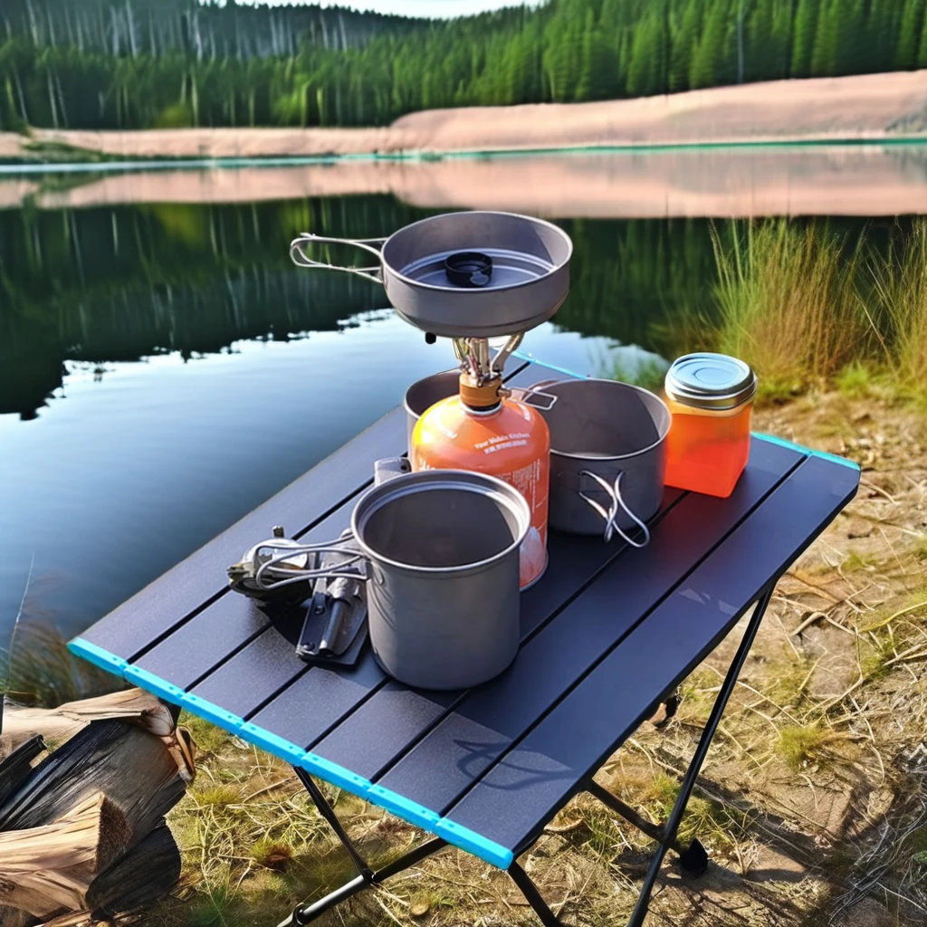 Modern Outdoor Foldable Picnic Table for Camping Beach Kitchen Park Aluminum Frame Versatile Dining Furniture