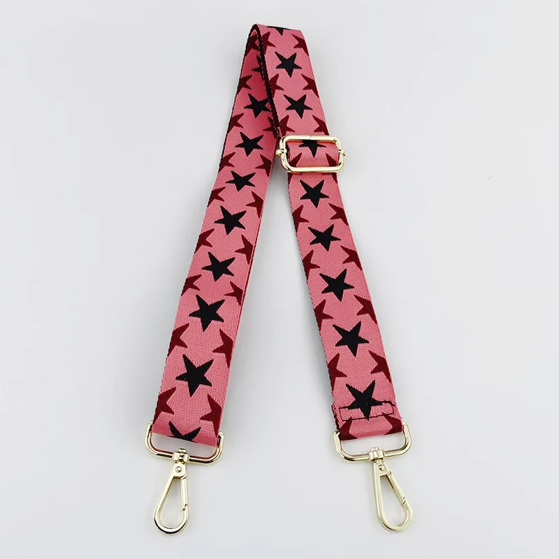 Fancy Design 1.5 inch Star Canvas Bag Straps Bling Crossbody Guitar Straps for Purses Handbags Replacement Belt