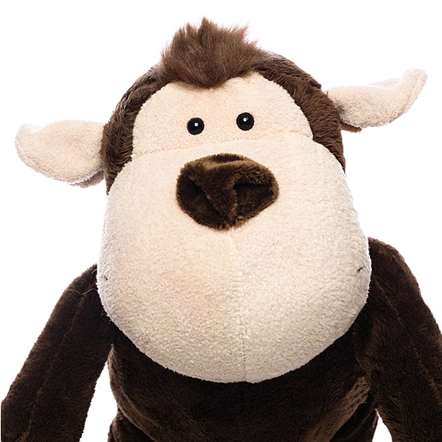 High Quality dark brown plush monkey with long arms for babies
