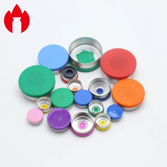 GMP ISO certificate customizable flip top cap aluminum-plastic cap for glass vials glass bottles
