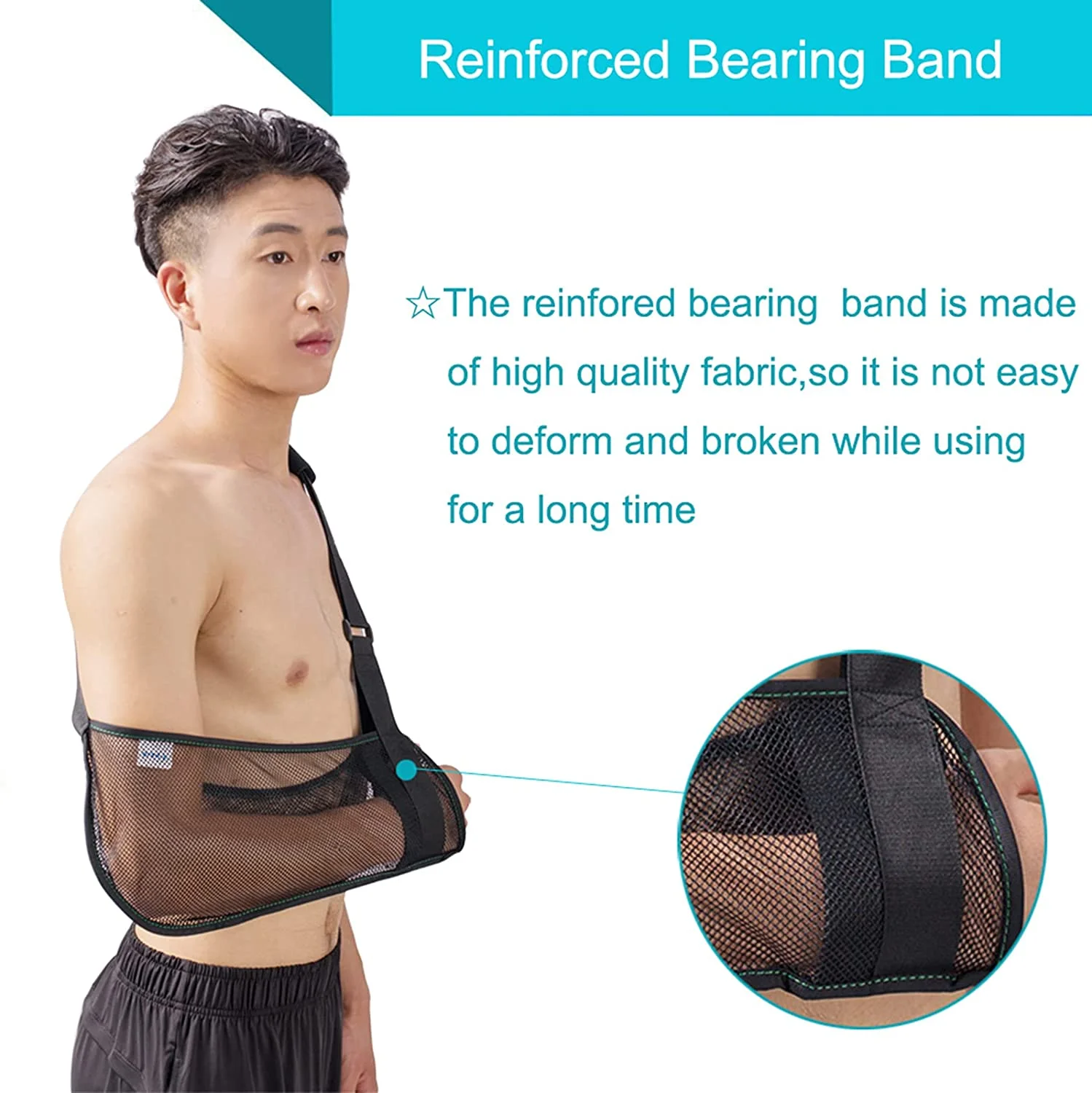 HKJD Adjustable Pouch Arm Sling Medical Orthopedic Mesh Arm Sling Black Broken Fracture Sling For Man And Woman