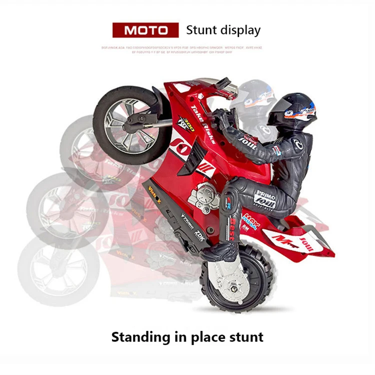 Stunt single wheel standing 360 degree drift remote control motorbike toy blue red RC motorcycles for children