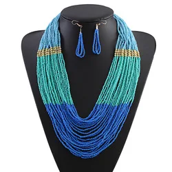 Suyan Jewelry Factory Price Set for Women Beads Necklace and Earrings Set Seedbeads Necklaces hawaiian polynesian necklace sets