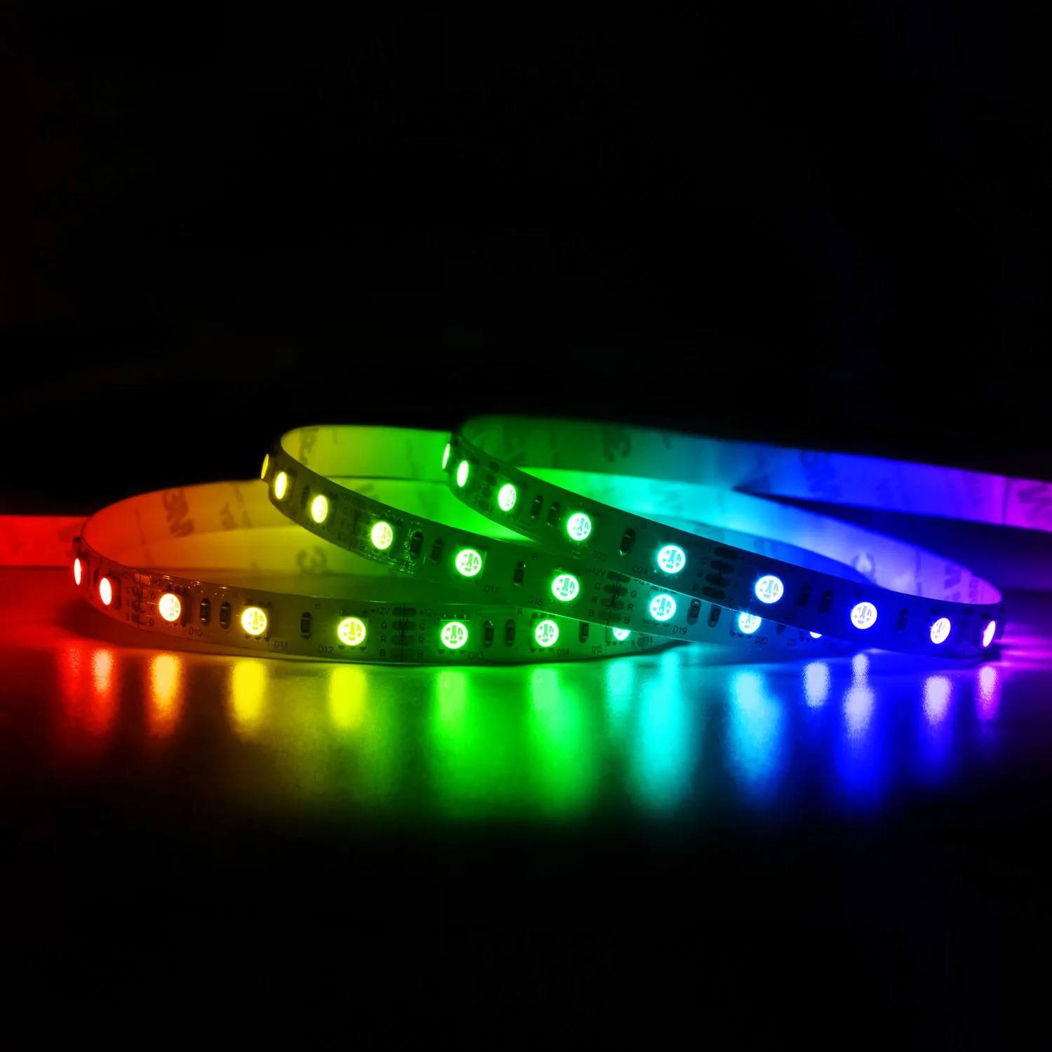 5050 magic dream color  RGB ws2811 addressable led strip DC12 24V 10mm 60LEDs/meter for project decoration