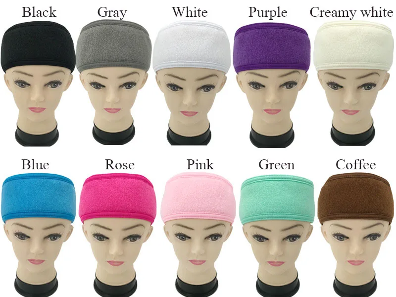 Custom Adjustable Stretch Yoga Make Up Wrap Embroidered Headbands Face Wash Hairband Terry Spa Headband for Women