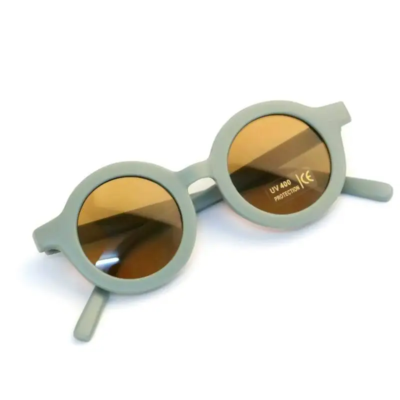 LHKS1101 Good Quality Cute Round Sun Glasses Kids Frosted Sunglasses Wholesale For Girls And Boys