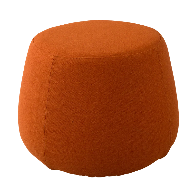 Modern Fabric Footstool Round Stool Ottoman Pouf