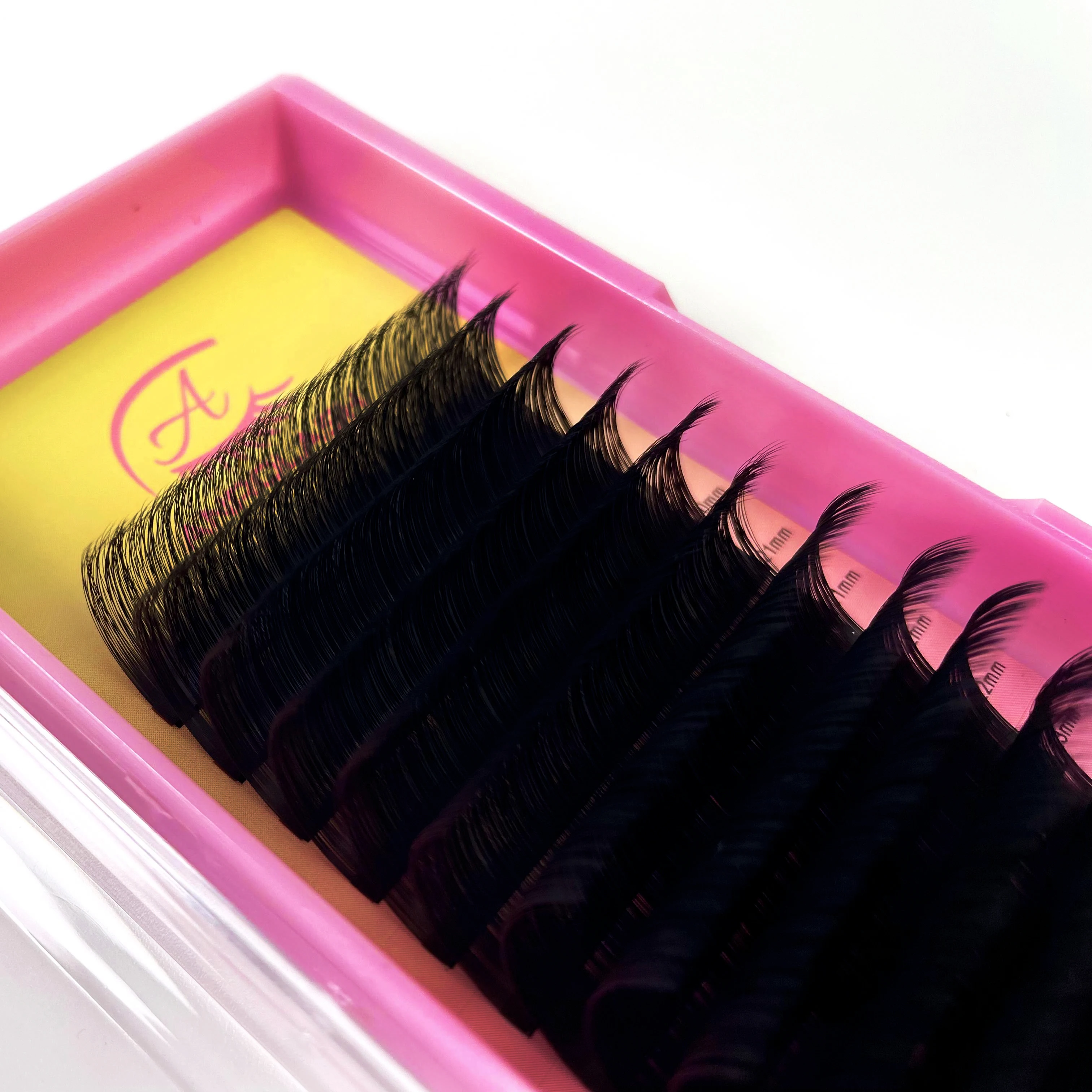anrolash individual volume lashes eyelash extension wholesale natural matt black private label cashmere eyelash extensions