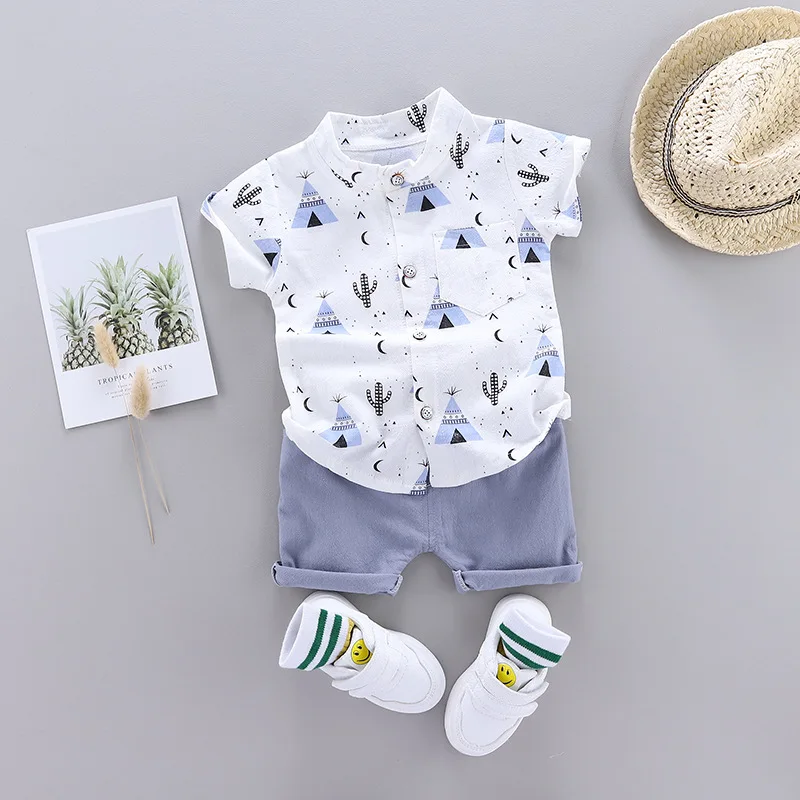 Comfortable Casual Hot Selling Popular Printed Short-sleeved Shirts Bulk Wholesale Kids Clothing Boys Children Clothe
