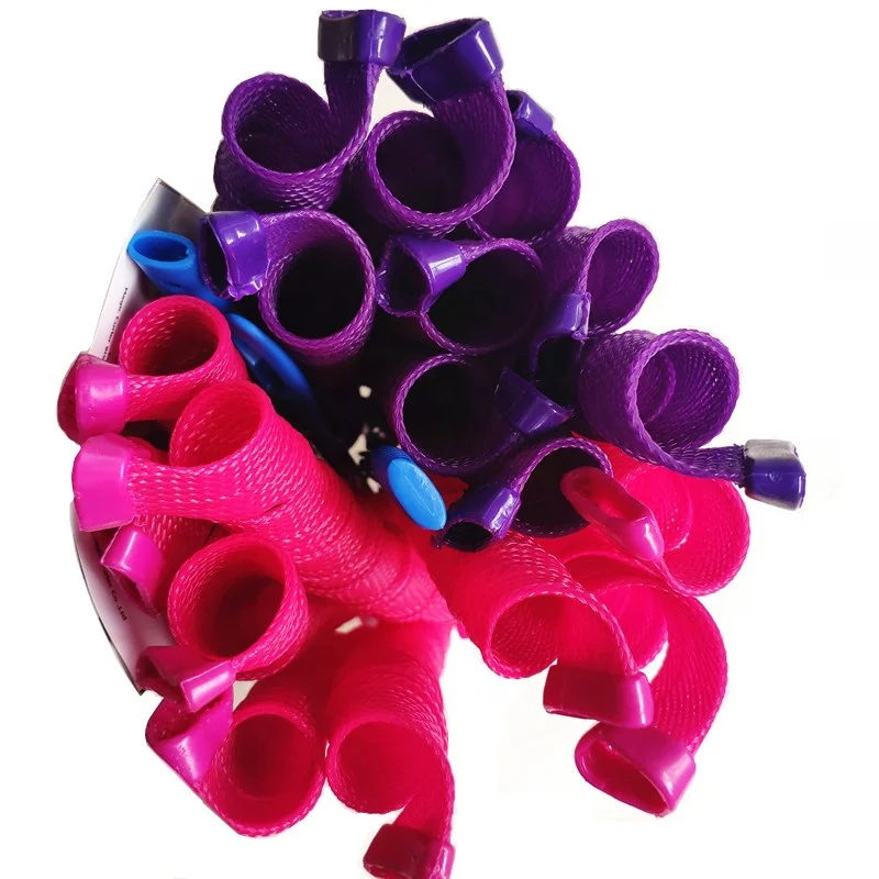 18 Pcs/set Hair rollers  Easy to Use Wave Hair Curlers Styling Kit Spiral Hair Curlers with 3 Pcs Styling Hooks and Mesh bag