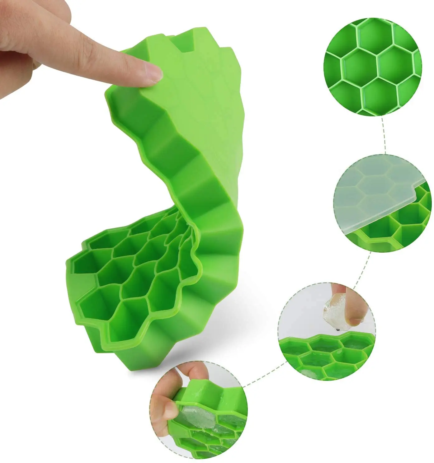 Yongli Ice Cube Tray Custom Silicon Mold Ball Easy Release 36 Holes Round Balls Cream Popsicle Shiny Mold With Attached Lid